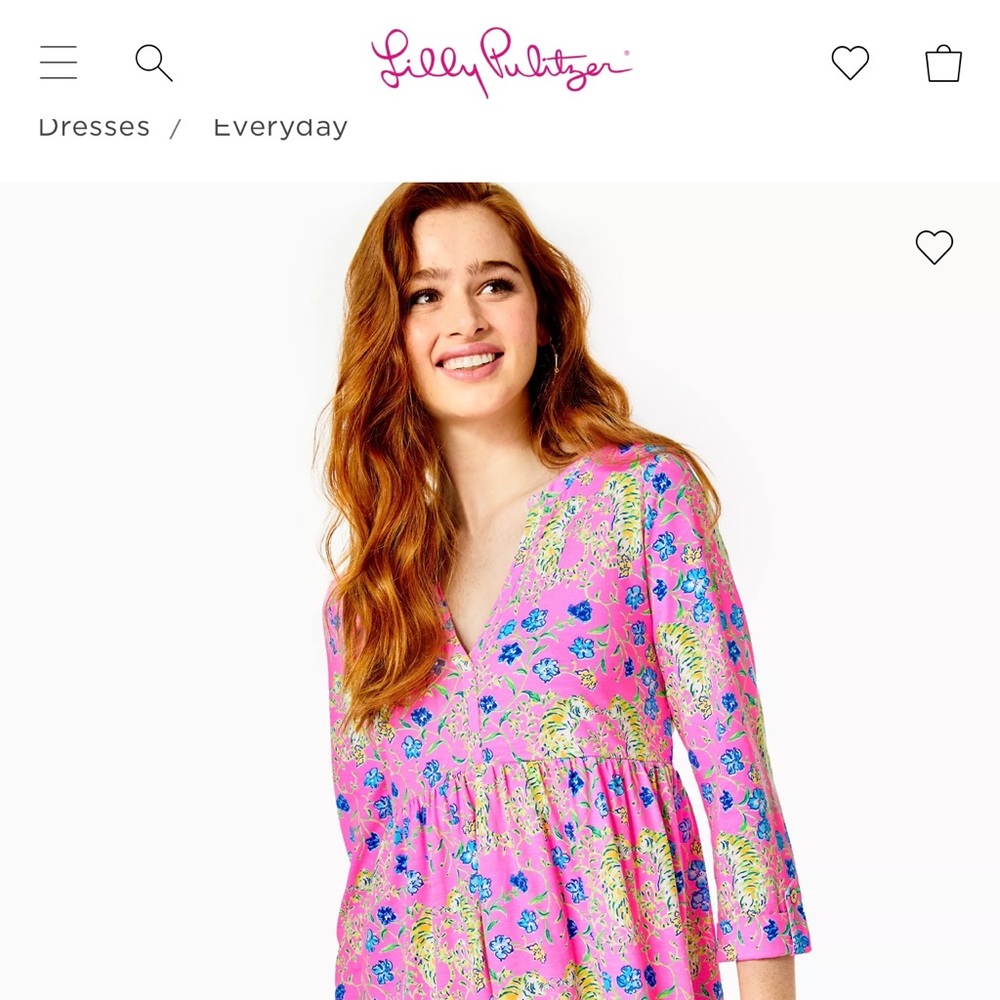 Lilly Pulitzer Loran Swing Dress Prosecco Pink Tigress Garden NWT